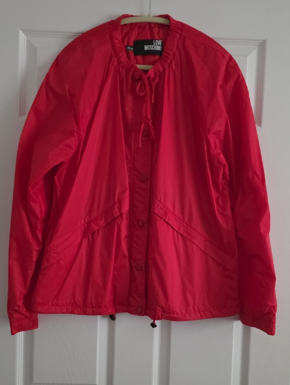Love Moschino Bright Red Packable Bomber Jacket. New